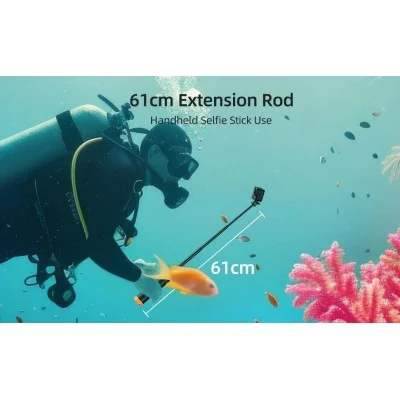 Telesin Floating Selfie Stick with Tripod for action cameras - Black